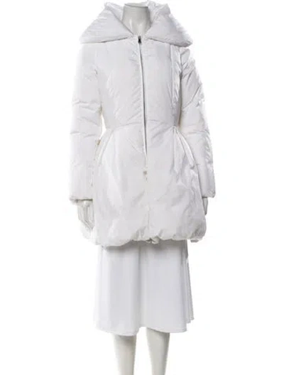 Pre-owned Alice And Olivia Down Jacket In White