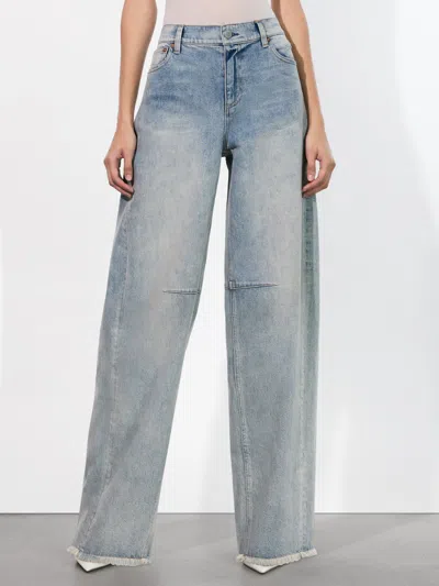 Alice And Olivia Driggs Balloon Leg Jean In Sierra Light Blue
