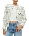 Alice And Olivia Checked Jacket In White