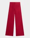 Alice And Olivia Dylan High-rise Wide-leg Pants In Red