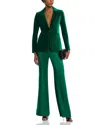 Alice And Olivia Dylan High Rise Wide Leg Pant In Forest Green