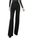 Alice And Olivia Dylan High Waist Wide Leg Pants In Black Satin Waistband