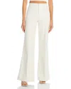 Alice And Olivia Dylan High Waist Wide Leg Pants In Ecru Vegan Leather In Ecru Vegan Leather