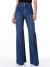 Alice And Olivia Dylan High Waisted Wide Leg Jean In Love Train