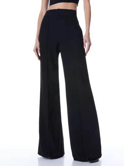 Alice And Olivia Dylan High Waist Wide Leg Pants In Black