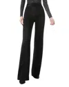 Alice And Olivia Dylan High Waisted Wide Leg Pants In Black Satin Waistband In Black Satin Waistband