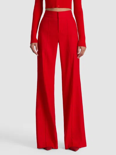Alice And Olivia Dylan Linen Pant In Red