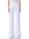Alice And Olivia Dylan High Waist Wide Leg Pants In Ecru Vegan Leather In White