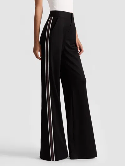 Alice And Olivia Dylan Pant With Side Stripe In Black