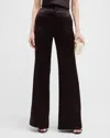 Alice And Olivia Athena Flared Wide Leg Trousers In Black