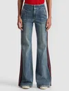 Alice And Olivia Dylan Stripe-detail Flared Jeans In Blue