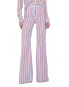 Alice And Olivia Dylan Striped Wide Leg Pants In Tkwdblurub