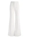 Alice And Olivia Dylan High Waist Wide Leg Pants In Ecru Vegan Leather In White