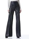 Alice And Olivia Dylan High Waist Wide Leg Pants In Black Vegan Leather