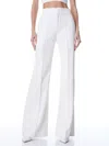 Alice And Olivia Dylan High Waist Wide Leg Pants In Ecru Vegan Leather In Ecru