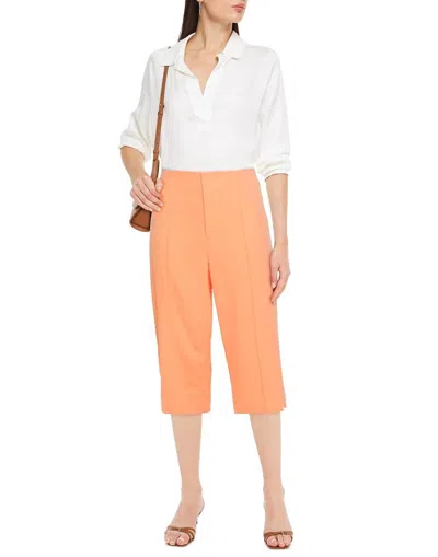 Alice And Olivia Dylan Wide Leg Cropped Pants In Salmon Pink In Orange
