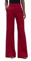 Alice And Olivia Dylan Wide-leg Tailored Trousers In Burgundy