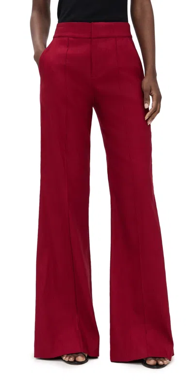 ALICE AND OLIVIA DYLAN WIDE LEG PANTS DARK CHERRY