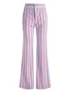Alice And Olivia Dylan Striped Wide Leg Pants In Blue