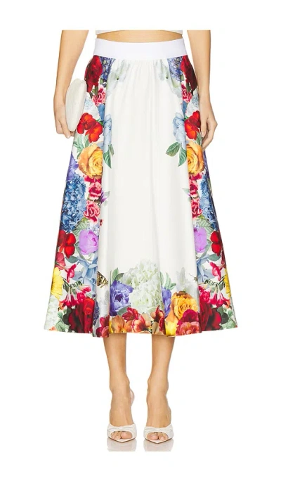 ALICE AND OLIVIA EARLA FLARE MIDI SKIRT
