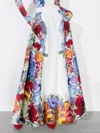 Alice And Olivia Earla Floral Flared Midi Skirt In Garden Brunch Off White