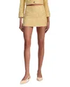 Alice And Olivia Ecenia Embellished Tweed Mini Skirt In Gold