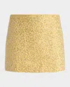 Alice And Olivia Ecenia Embellished Tweed Mini Skirt In Yellow