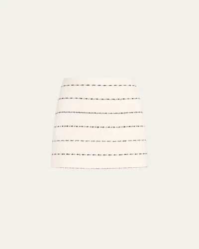 Alice And Olivia Elana Mini Skirt In Off White/black