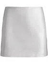 Alice And Olivia Elana Vegan Leather Mini Skirt In Silver