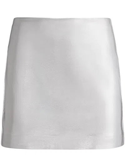 Alice And Olivia Elana Mini Skirt In Silver