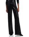 Alice And Olivia Elba Mirrored Studded Pants In Black
