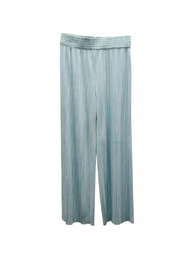 Pre-owned Alice And Olivia Elba Plissé Trousers In Blue