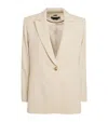 Alice And Olivia Billie Elbow Patch Boxy Blazer In Beige