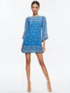 Alice And Olivia Eleonora Embellished Tunic Dress In Blue