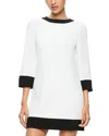 Alice And Olivia Eleonora Flare Sleeve Mini Dress In Off White/black