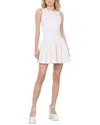 Alice And Olivia Ella Combo Vegan Sleeveless Drop Waist Mini Dress Off White