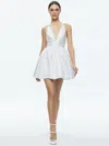 Alice And Olivia Ellamae Deep V-neck Dress In Off White