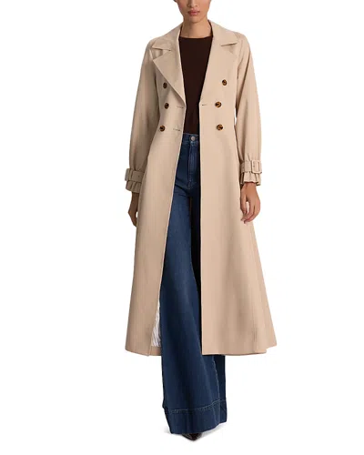 Alice And Olivia Ellie Godet Trench Coat In Neutral