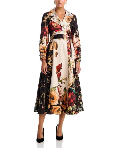 Alice And Olivia Ellie Godet Trench Coat In Multi