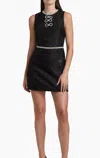Alice And Olivia Ellis Embellished Bow Mini Dress In Black In Black