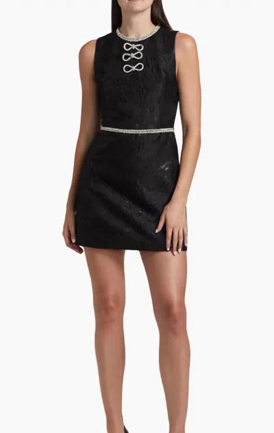 Alice And Olivia Ellis Embellished Bow Mini Dress In Black
