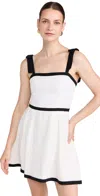 Alice And Olivia Eloisa Tie Shoulder Dress In Off White/black
