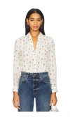 Alice And Olivia Beach Club Eloise Button-front Blouse In White