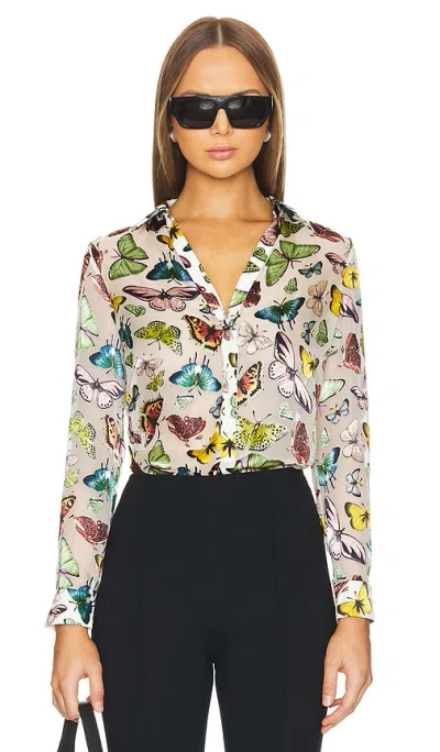 Alice And Olivia Eloise Blouse In Boundless Butterfly