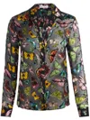 Alice And Olivia Eloise Button Down Blouse In Schwarz