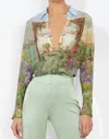 Alice And Olivia Eloise Button Down Blouse In Multi In Multi