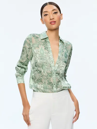 ALICE AND OLIVIA ELOISE BUTTON DOWN