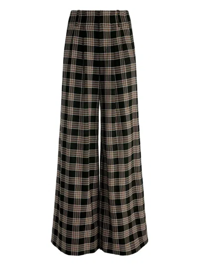 ALICE AND OLIVIA ELOISE PLEATED CHECK TROUSERS