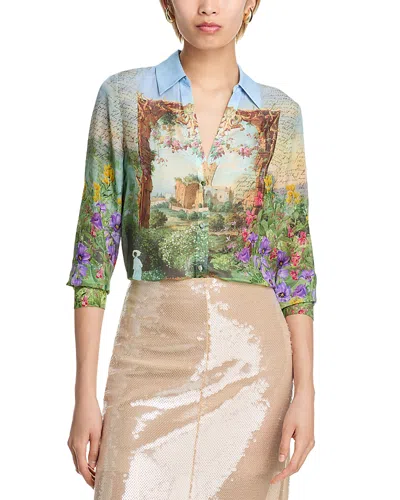 Alice And Olivia Eloise Button Down Blouse In Multi