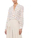 Alice And Olivia Eloise Silk Blouse In White